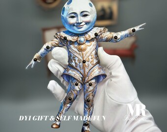Lady-Moon Movable Paper Doll, DIY Celestial Craft Kit, Fun Creative Craft Kit for All Ages, Unique Collectible Art Toy