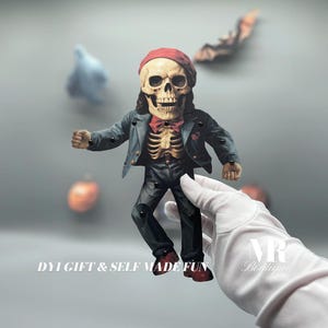 Movable Paper Doll Skullster: DIY Halloween Decor (Digital Kit)