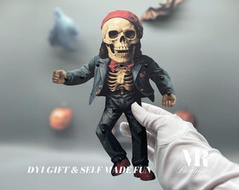 Movable Paper Doll Skullster: DIY Halloween Decor (Digital Kit)
