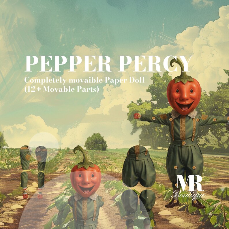 Paper Percy Pepper Percy Movable Paper Doll: DIY Craft Kit (digital Download) - Etsy