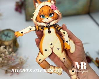 Minnie Furry Adopt Movable Doll • Customizable DIY Paper Toy • Printable Toy • Movable Parts for Crafting and Collectible • Articulated doll