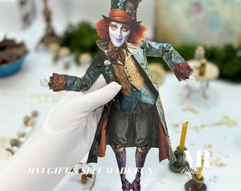 Bambola di carta mobile Cappellaio Matto Kit PDF fai da te