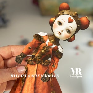 Mrs. Heartsy • The Enchanting Steampunk Paper Doll Printable Kit with Movable Parts for Creative Crafting Movable Vintage Paper Doll