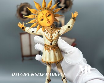 SOLARA Movable Paper Doll Kit, DIY Craft, Articulated Sun Doll, Creative Play, Solar Themed, Fun Creative Project, Festive Figure