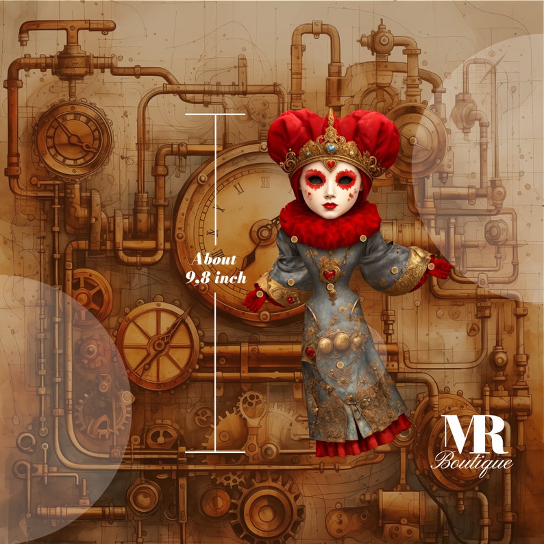 STEAM BUNDLE: Articulated Paper Doll Collection Royalty & Steampunk DIY Kits for Year-Round Crafting Fun, Kids Activity, Creative Play To zdjęcie 4