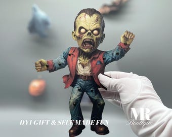Bewegliche Papierpuppe Rotten Ralph - DIY Horror Zombie Charakter Papierpuppe für gruseligen Bastelspaß, printable Download, kreatives Geschenk