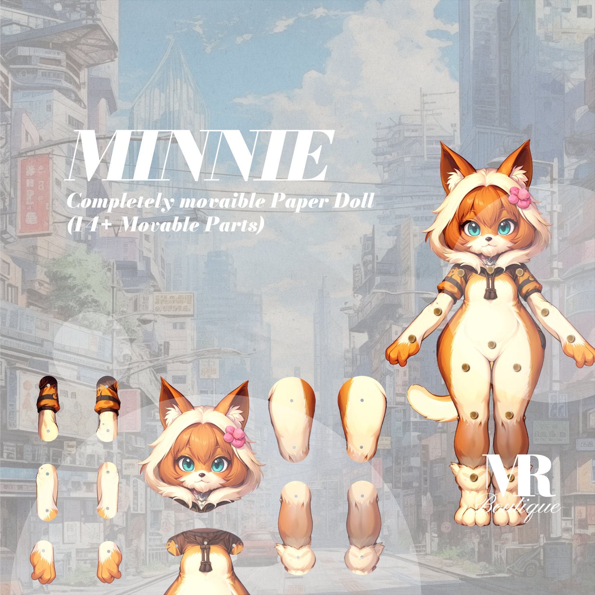 Furry Adopt Movable Doll: Customizable DIY Paper Toy (digital