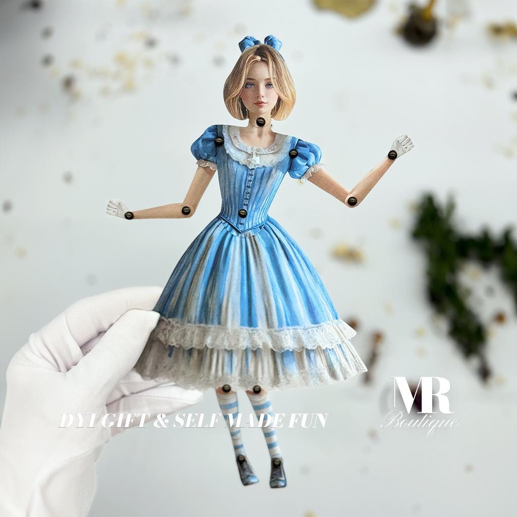 1/6 doll 背景　Alice Alice Movable Paper Doll: Whimsyland Collection (PDF) - Etsy