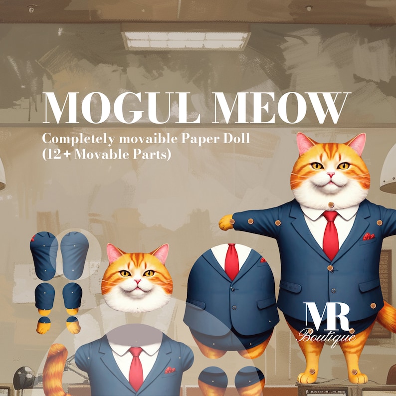 Mogul Meow Movable Paper Doll: DIY Craft Figure (digital Download) - Etsy