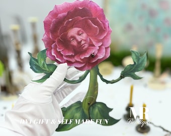 Talking Flower Movable Paper Doll DIY Kit - ALICE in WHIMSYLAND Collection, Perfect Unique Gift for Fantasy Lovers and Collectors