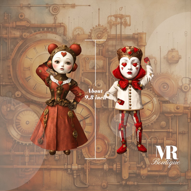 STEAM BUNDLE: Articulated Paper Doll Collection Royalty & Steampunk DIY Kits for Year-Round Crafting Fun, Kids Activity, Creative Play To zdjęcie 3