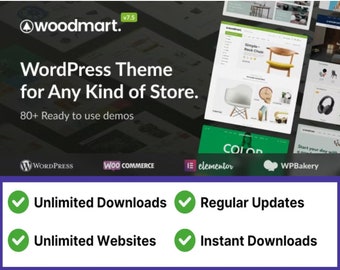 WoodMart v7.5.1 - Responsive WooCommerce Wordpress Theme Shop WordPress Websites WooCommerce Elementor GPL