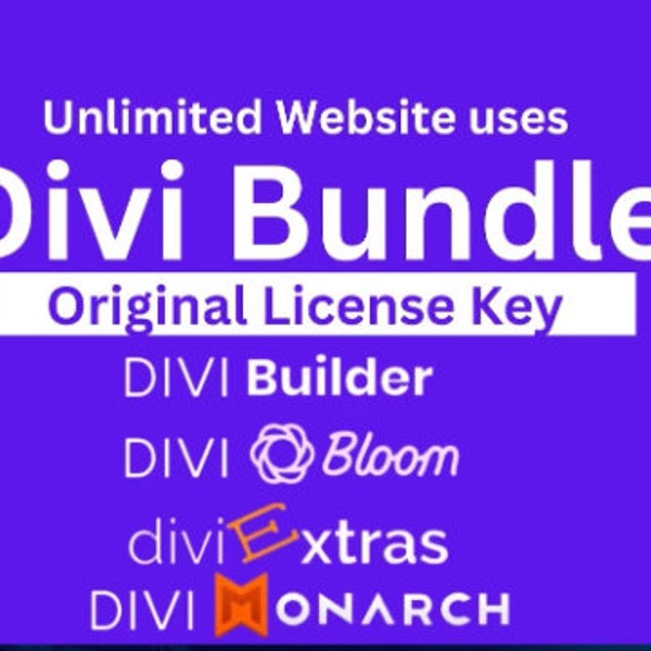 Bundle original de licence de clé Api pour Divi Theme Plugin Builder Extra Bloom Monarc