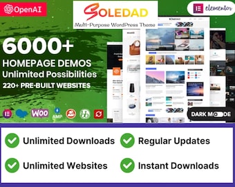 Soledad 8.4.8 Multipurpose WordPress Theme AMP Elementor GPL Blog Magazine Websites Lifetime Updates Unlimited Websites