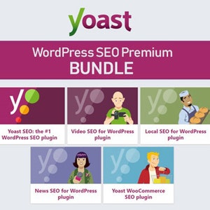 Yoast SEO Premium 22.5 BUNDLE Plugin WordPress WooCommerce Vidéo News GPL locale Dernière version Sites Web Mises à jour à vie WordPress image 1