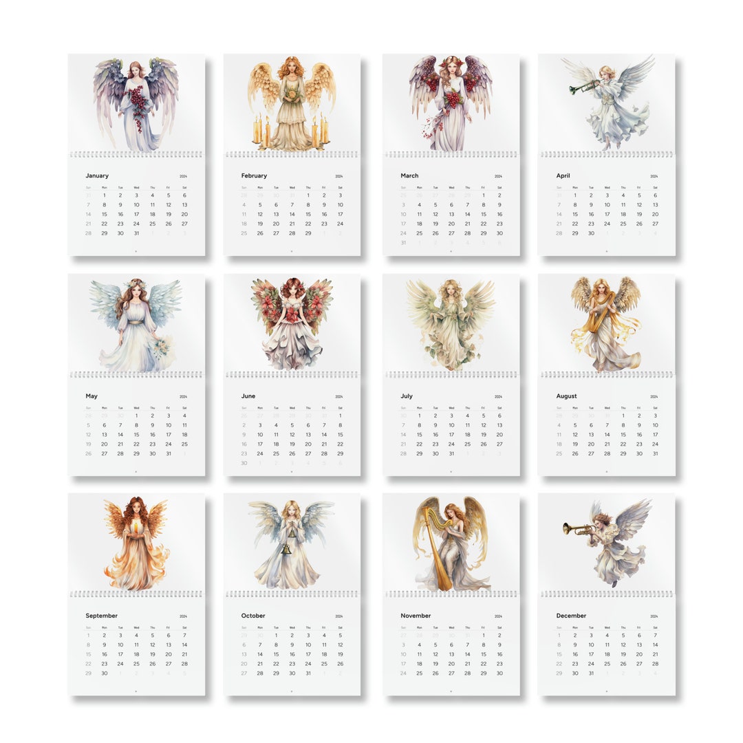 Angel Wall Calendar 2024 Calender Etsy