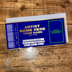 Personalisierte folierte Konzertkarten | Vollfarbe und Folienkarte | Foiled Ticket | Souvenir-Karte