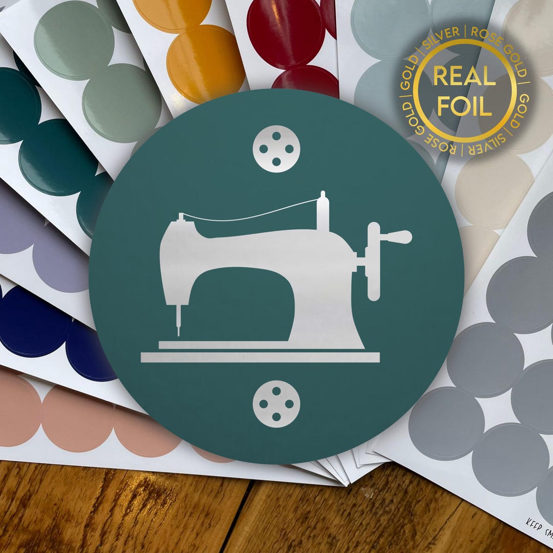 Sewing Machine Plug Sticker Foiled Sewing Machine Stickers | Foiled Business Stickers | Sewing ...