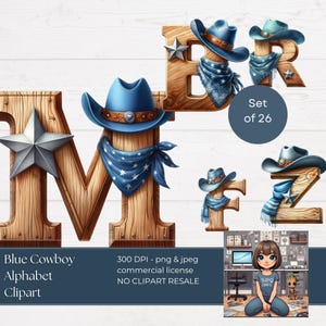 Cowboy alphabet png clipart png | digital download | cowboy numbers clipart png jpg | sublimation | instant download | commercial use