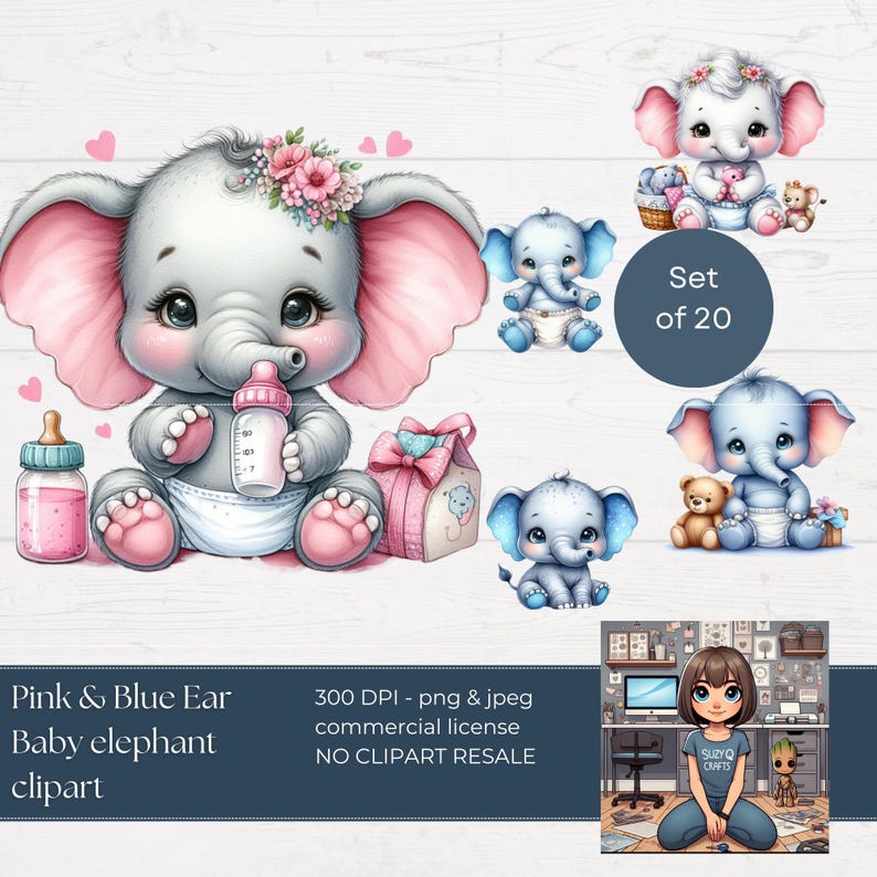 Cute Baby Elephant Clipart Png | Elephant Baby Shower | Baby Elephant ...