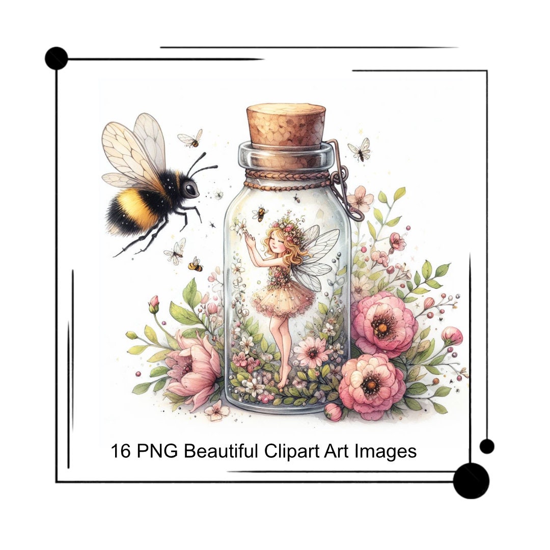 Fairy in a Bottle Clipart Bundle Digital Download Fairy Clipart ...