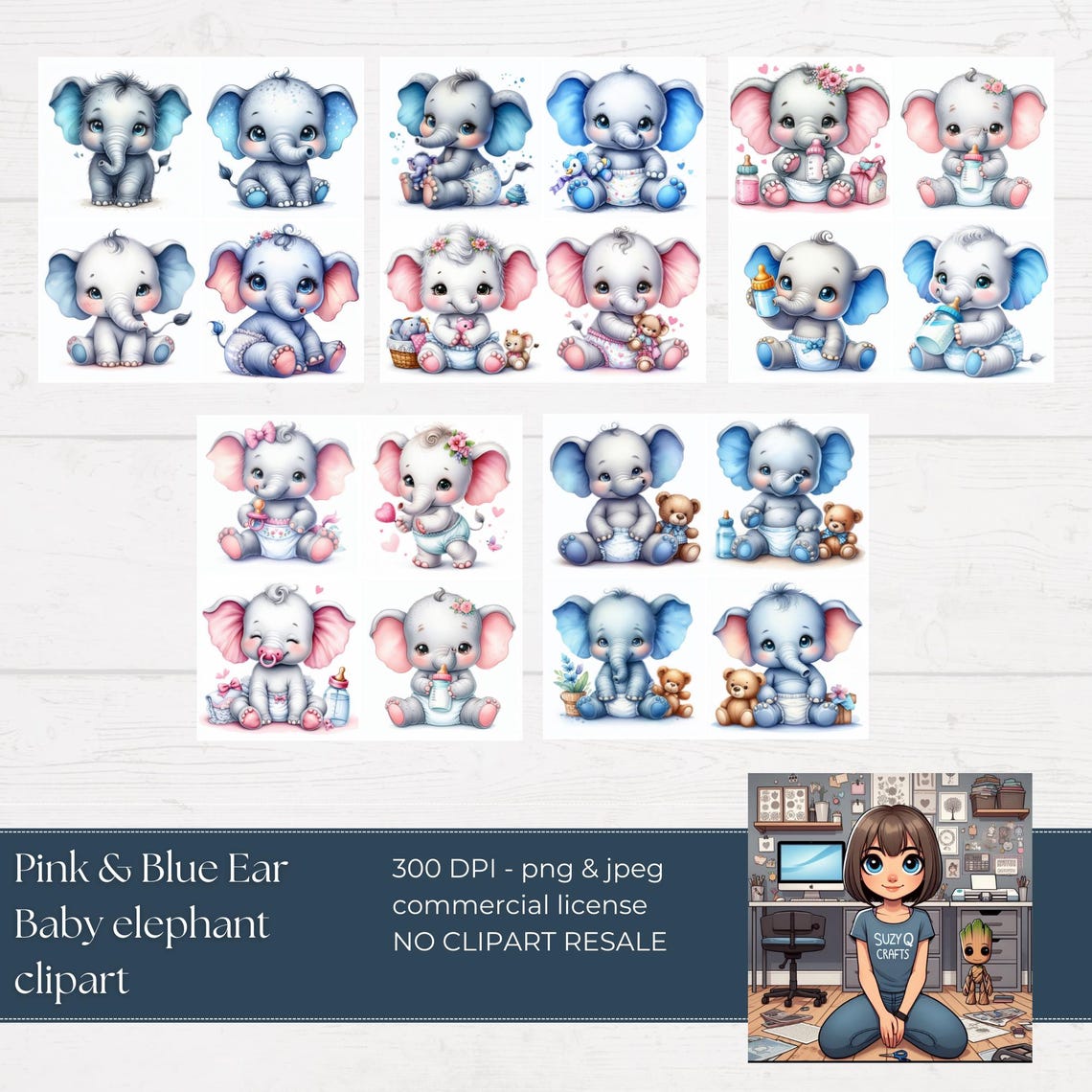 Cute Baby Elephant Clipart Png | Elephant Baby Shower | Baby Elephant ...