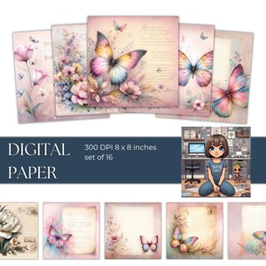 Butterfly paper clipart bundle | digital download | butterfly paper collection jpg | instant download |Butterfly digital paper | sublimation