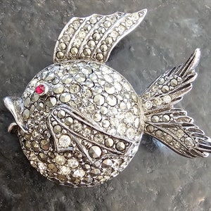 Vintage 1970s Les Bernard Mermaid Merman Figural Brooch Pin