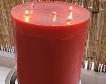 Large red candles, decorative big red candles, wedding and christening candles, housewarming gift, romantic aromatic big candles, homedecor