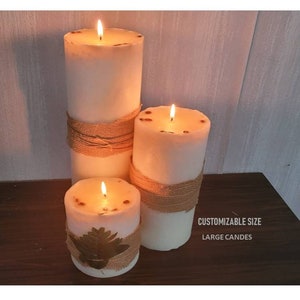 Large tower candles, decorative church candles, wedding and christening candles, housewarming gift, romantic aromatic big candles, decorativ image 5