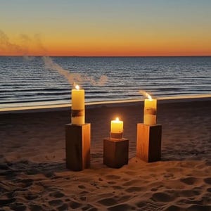 Handmade Tower Candle: Large Cylinder, Wedding Decor