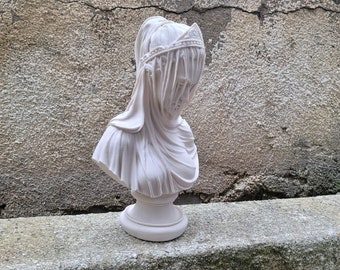 bride statue bust with veil, bride statue with veil, world history statues, housewarming gift, modern gift, office decor, living room decor