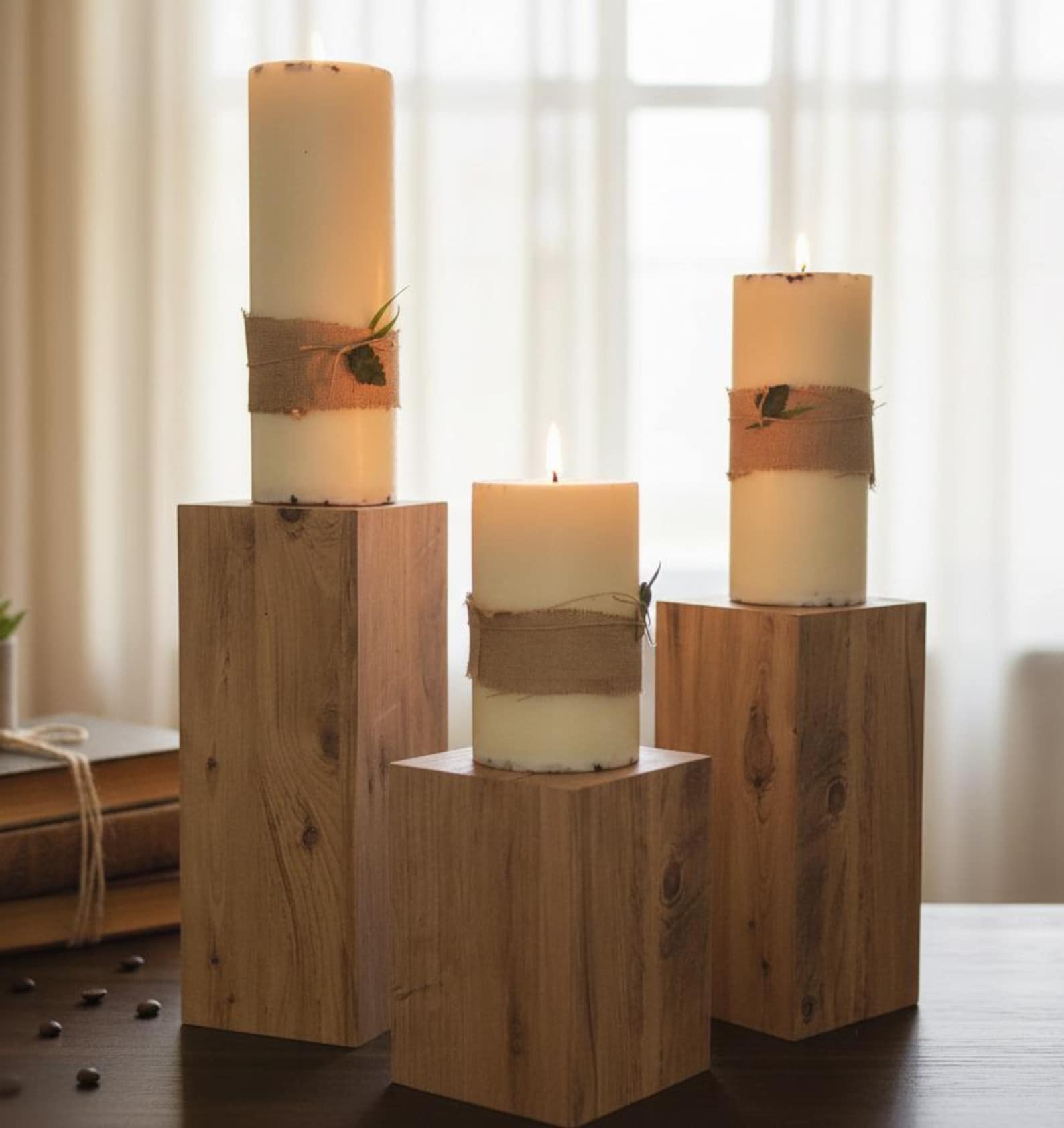 Large Tower Pillar Candle Set