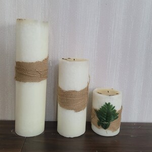 Large tower candles, decorative church candles, wedding and christening candles, housewarming gift, romantic aromatic big candles, decorativ image 3