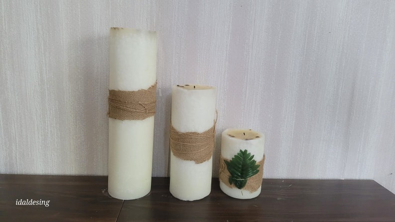 Large tower candles, decorative church candles, wedding and christening candles, housewarming gift, romantic aromatic big candles, decorativ image 3