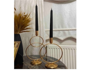 Modern metal candlestick, luxury design color options, tall candles, designer candle holders, home decor, housewarming gift, bedroom candles