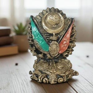 Osmanska rikets emblem, historisk turkisk dekorskulptur, marmorstaty, kontorstillbehör, historieintresserad gåva