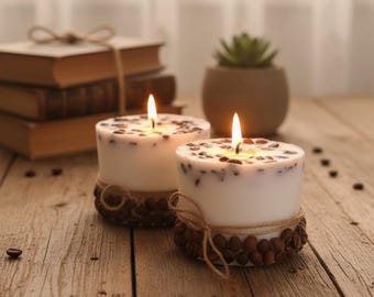 Candela profumata ai chicchi di caffè, decorazione in cera di paraffina fatta a mano, regalo per la casa e l'ufficio, regalo di inaugurazione della casa, regalo per gli amanti del caffè, decorazione per bar