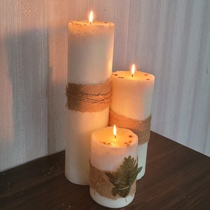 Large tower candles, decorative church candles, wedding and christening candles, housewarming gift, romantic aromatic big candles, decorativ image 1