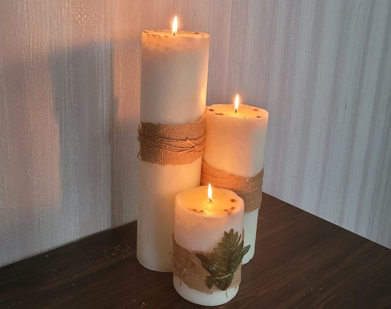 Large tower candles, decorative church candles, wedding and christening candles, housewarming gift, romantic aromatic big candles, decorativ image 1