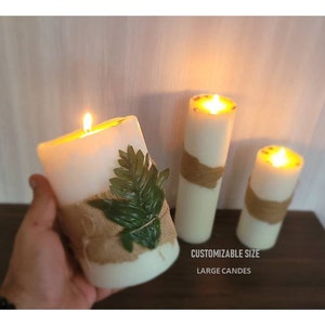 Large tower candles, decorative church candles, wedding and christening candles, housewarming gift, romantic aromatic big candles, decorativ 画像 7