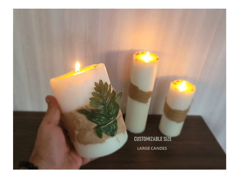 Large tower candles, decorative church candles, wedding and christening candles, housewarming gift, romantic aromatic big candles, decorativ image 7