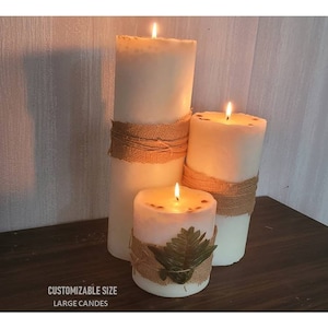 Large tower candles, decorative church candles, wedding and christening candles, housewarming gift, romantic aromatic big candles, decorativ image 4