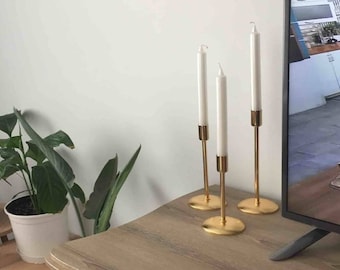 Modern metal candlestick, luxury design color options, tall candles, designer candle holders, home decor, housewarming gift, bedroom candles