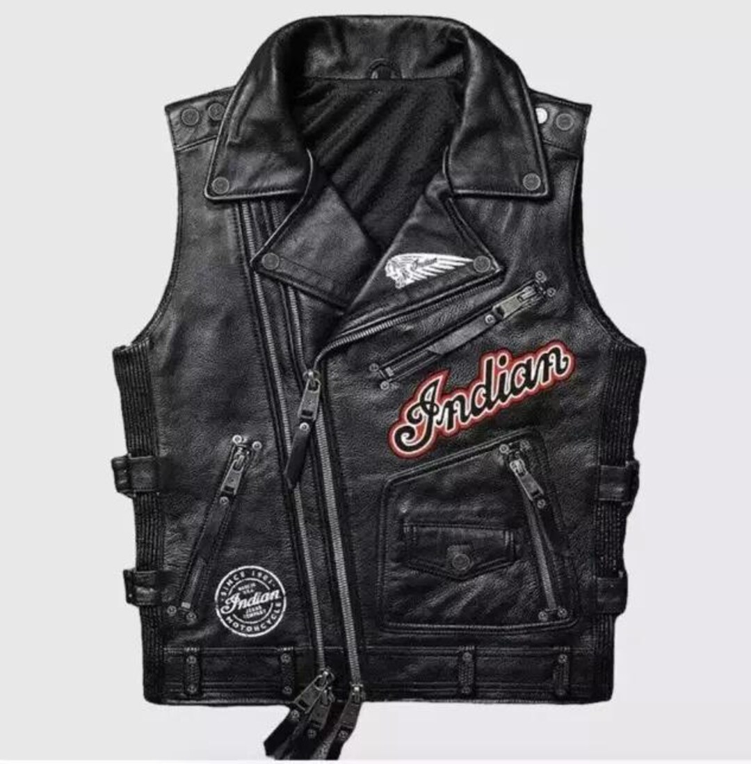 Indian Motorcycle Buffalo Leather Western Vest – Classic Rider Edition