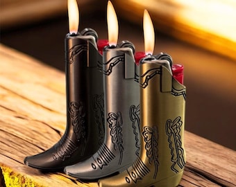 Cowboy Boot Lighter Case - Western Lighter Sleeve for Large BIC