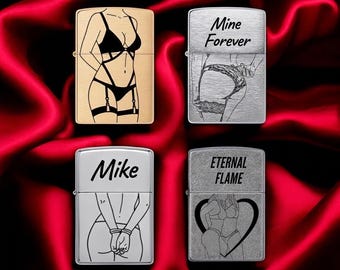Custom Boudoir Engraved Authentic Lighter - Spicy & Seductive Photo Engraving, Adult Personalized Gift