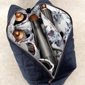 Dyson Bag Case for Airwrap Styler , Quilted Velvet Hair Tool Travel Organizer , Luxury Aesthetic Pouch Gift for Her