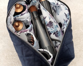 Dyson-väska för Airwrap-styler, reseorganisatör i quiltad sammet, lyxig estetisk presentpåse