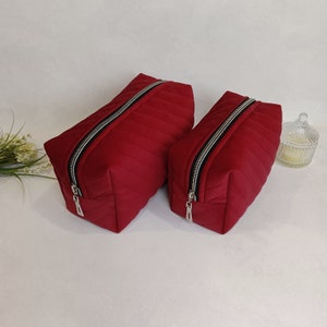 Luxus Kosmetiktasche in roter Farbe, Schminktasche, Geschenk